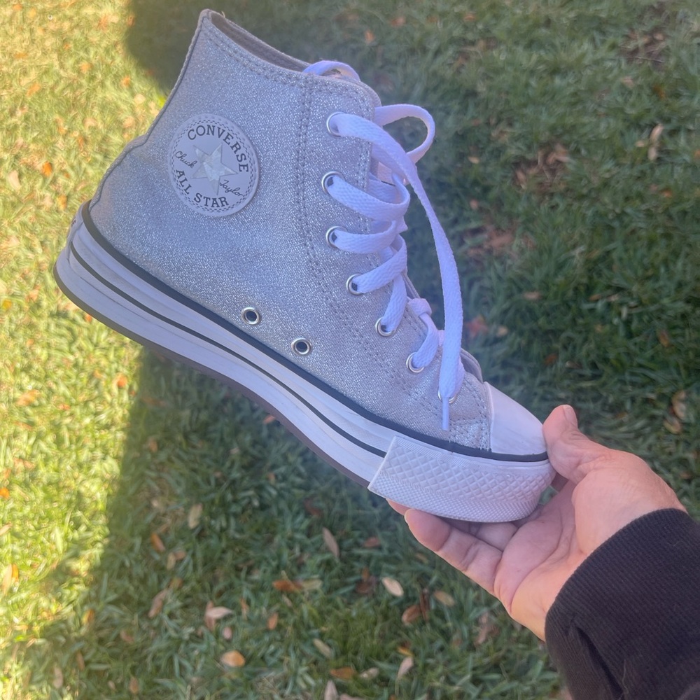 Converse Kids Silver High-Top Sneakers